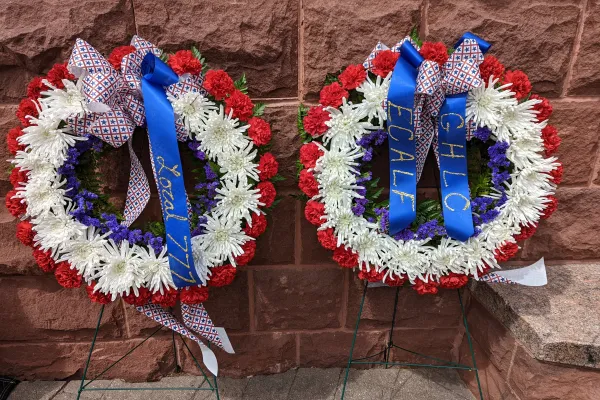 Wreaths at Workers Memorial Day